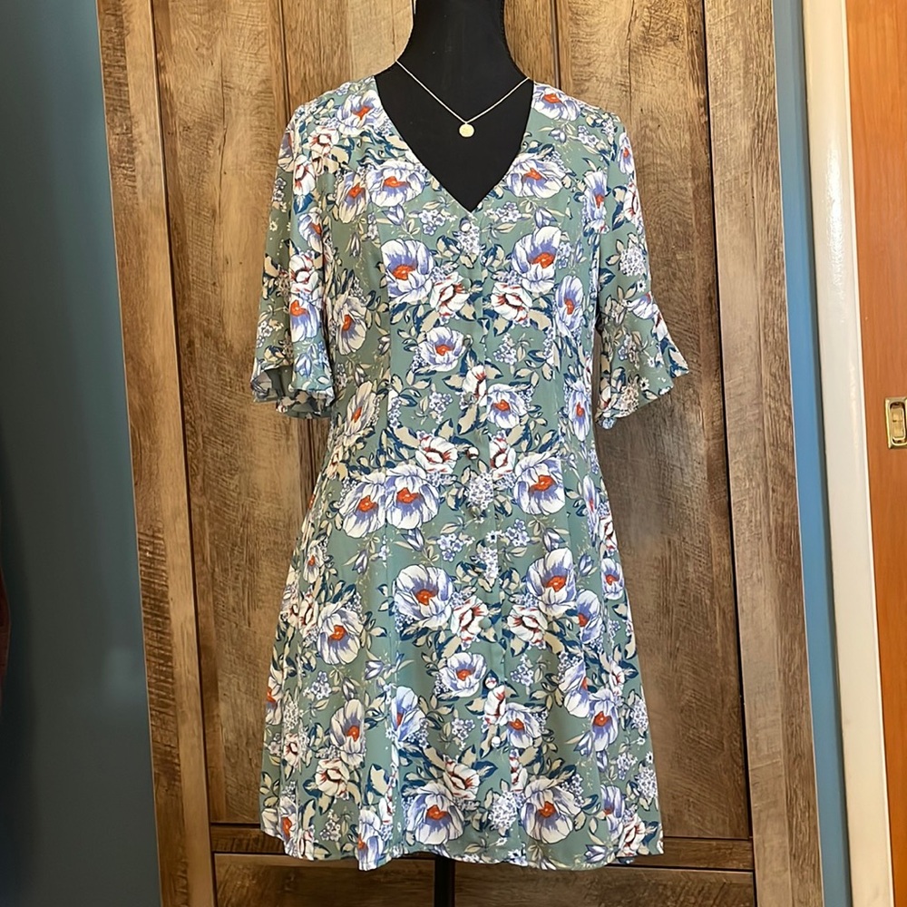Blue Rain Elegant Floral Dress
